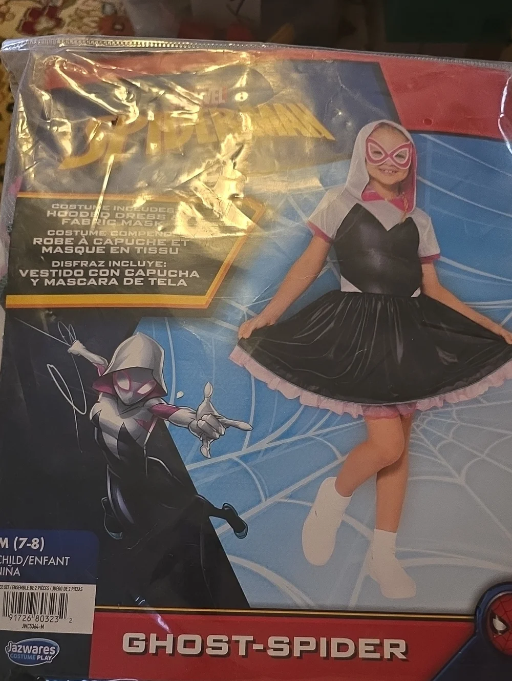 NWT MARVEL Ghost Spider Official Youth Halloween Dress - M 7/8